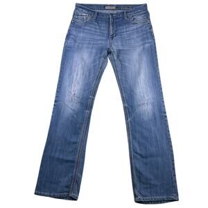 BKE Jeans Men’s 34L 36x34 Tyler Straight Distressed Stretch Buckle